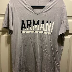 Armani Exchange XL Gray V-Neck Tee shirt